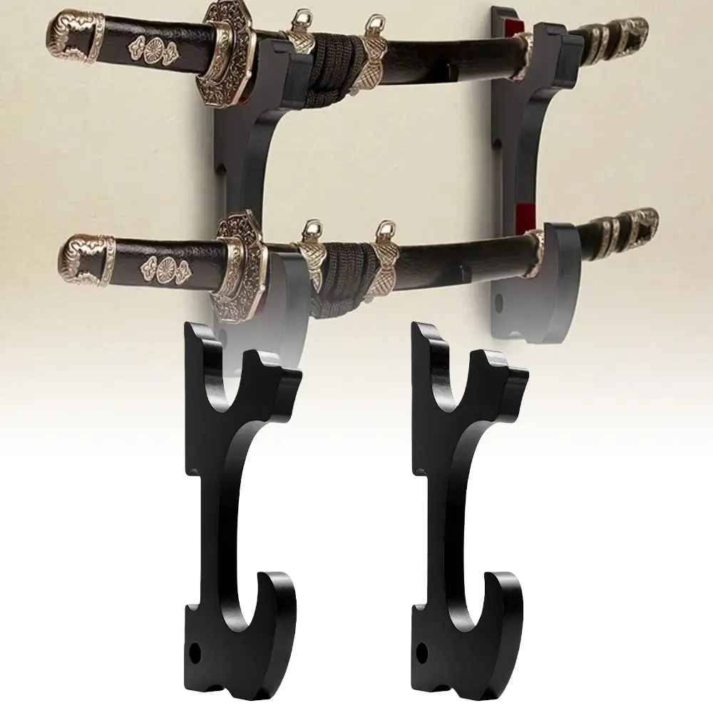 Sword Display Rack, 1 Pair Wall Mounted Organizer Sword Hook with Screws, Stable Acrylic Sword Display Holder for Katana Wakizashi Tanto Genji Sword