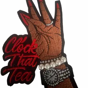 Clock that tea iron on patch