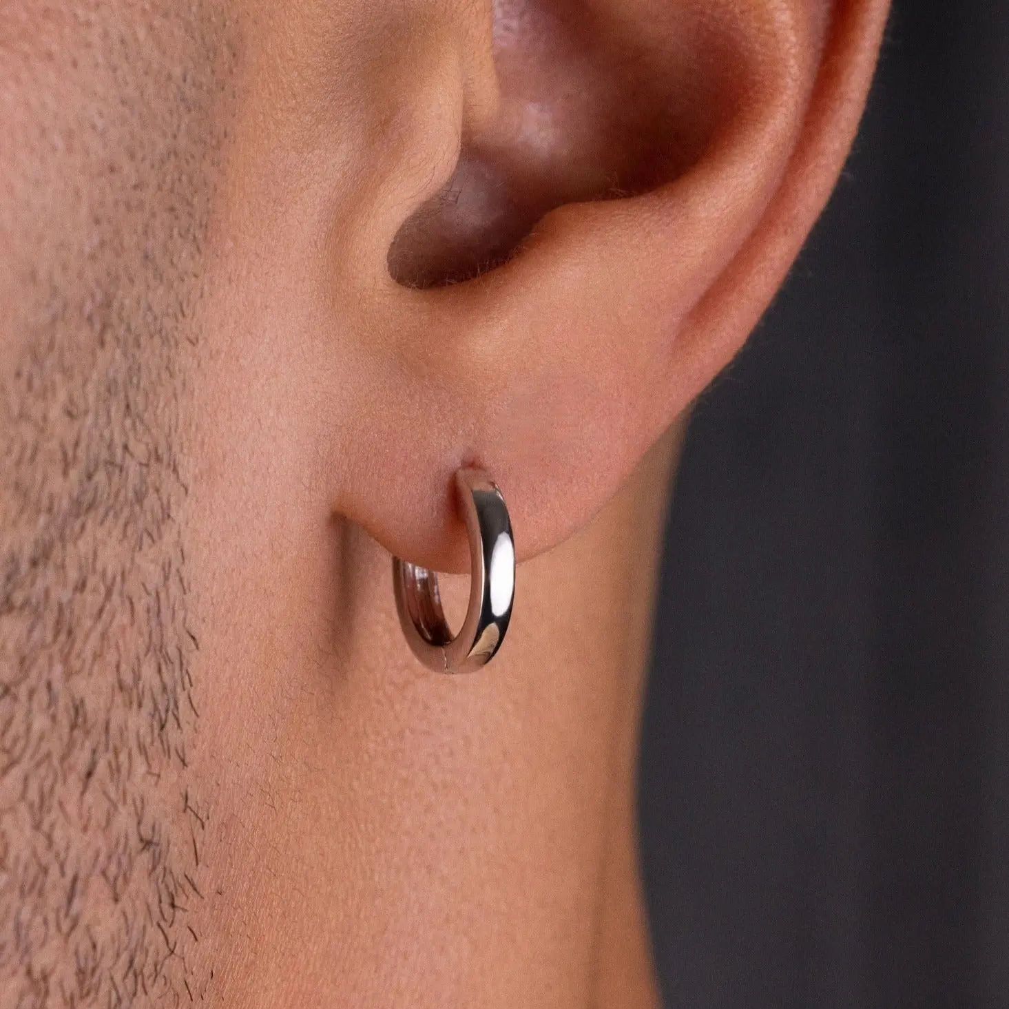 GLD Best-Selling Polished Round Huggie Earrings in Yellow and White Gold - Perfect Gift