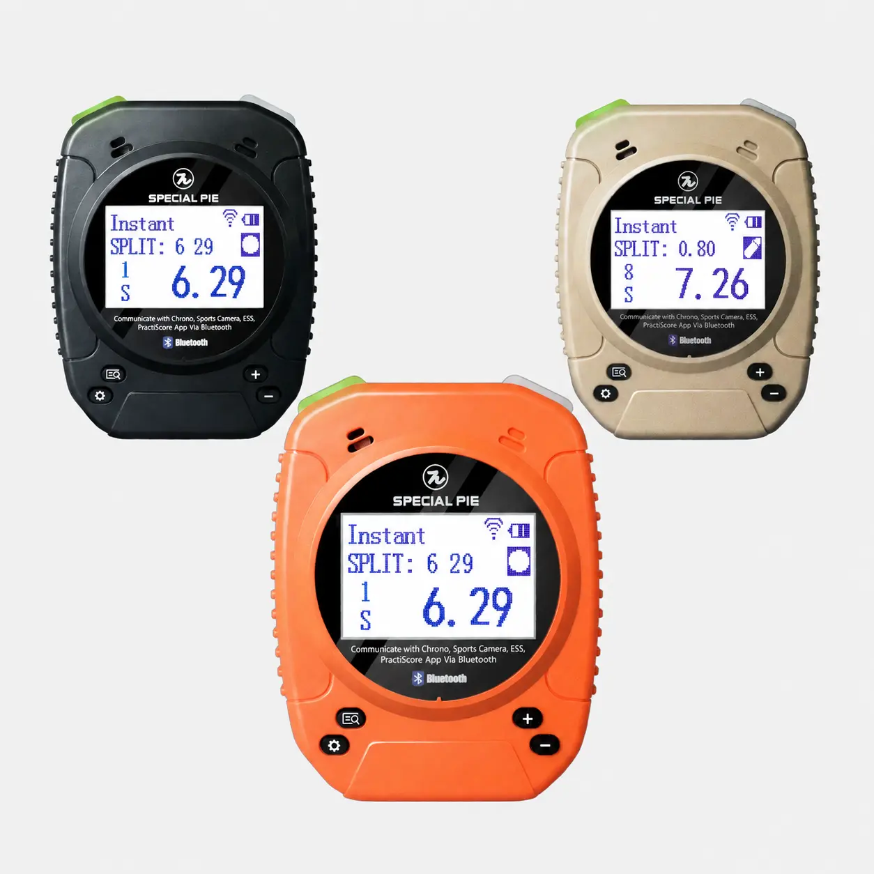 Special Pie M1A2+ Shot Timer | IPSC Official Timer | Bluetooth PractiScore Compatible | 120dB Start Beep | 1000mAh USB-C Rechargeable | IPX4 Rain-Ready | Timer Only & Silicone Combo