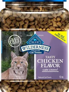 Crunchy Cat Treats, Grain-Free Treats for Cats Made with Natural Ingredients, Great for Training, Tasty Chicken Flavor, 12-oz. Tub