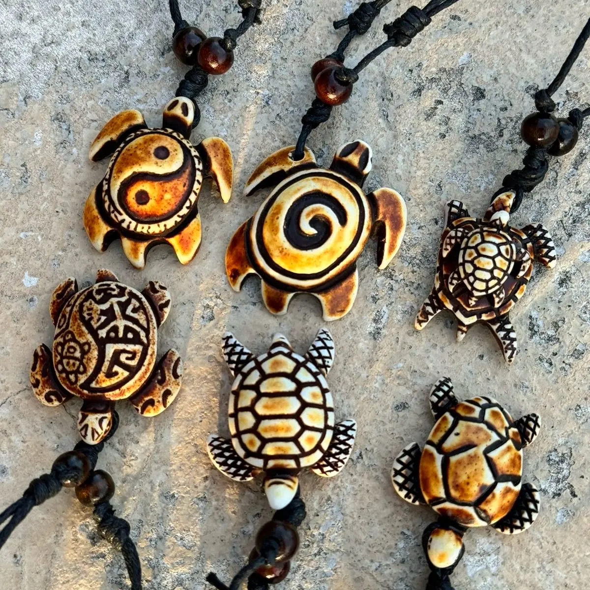 Adjustable Sea Turtle Tribal Resin Necklace Adjustable Sea Turtle Tribal Resin Necklace
