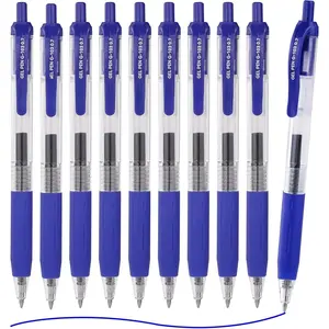 G-103 Retractable Gel Blue Pens 0.7mm, 10 Pack Medium Point Ballpoint Pen Quick Drying, Pen Fine Point Smooth Writing Pens for Office School Supplies