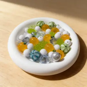 50g Lime DIY Bead Material Pack, Fresh Fruit Style Loose Beads, Makes Phone Chain/bracelet, Perfect for Summer Vacation Beach