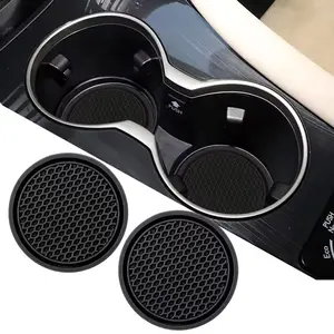 2 Pack 2.75inch Car Cup Holder Anti-Slip Coasters, Interior Accessories for Most Cups, Durable and Stylish Design