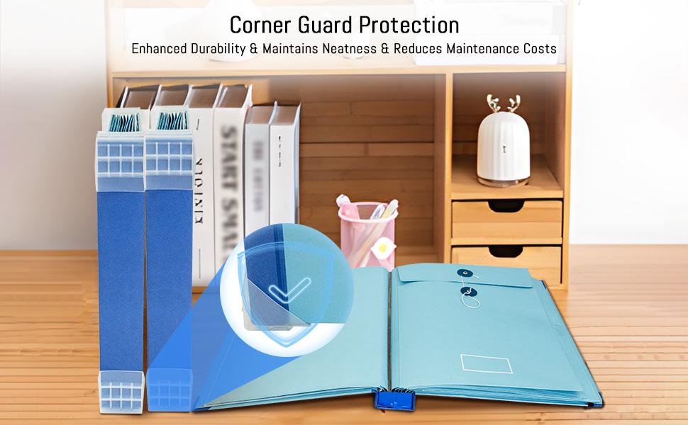 Document Organizer Binder, 10-Pocket Acid-Free File Folder, with Guided Labels for Home Records Legal Papers and Medical Documents