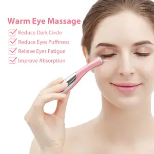 Heated Vibration Eye Massager with Adjustable Warm Compress, Portable Rechargeable Eye Relaxation Device for Soothing Eye Fatigue, Dry Eyes, Dark Circles & Eye Strain Relief