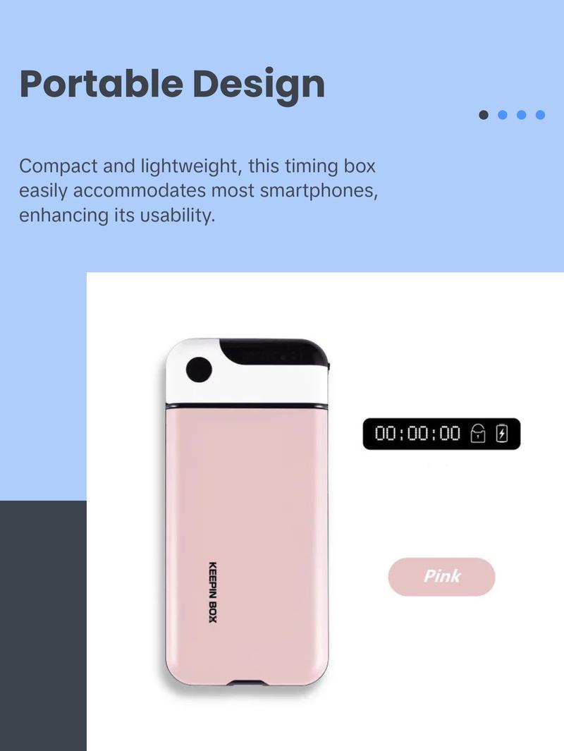 Portable Phone Timer Lock Box Self-Control Timer Locker for Smart Mobile Phone Addiction Students Self-Discipline Timing Lock