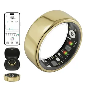Quriov Smart Ring, Waterproof Tracking Fitness Ringwith Sleep, Heart Rate & Blood pressureMonitoring, Stylish Wearable for Men & Women gift Wireless Connection,with charging box Touch Screen Watch Running Watch Compact Durable tiktokshopspringglowup tikto