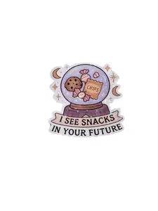 I See Snacks in Your Future” Sticker | Funny Waterproof Vinyl Sticker for Laptops, Journals & Water Bottles
