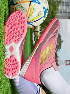 Trendy Colorful Lace-Up Soccer Cleats, Men Women Youth Fashion TF Turf Football Shoes, Lightweight Comfort Non-Slip Indoor Outdoor Training Casual Athletic Football Boots, Soccer Shoes for All Seasons