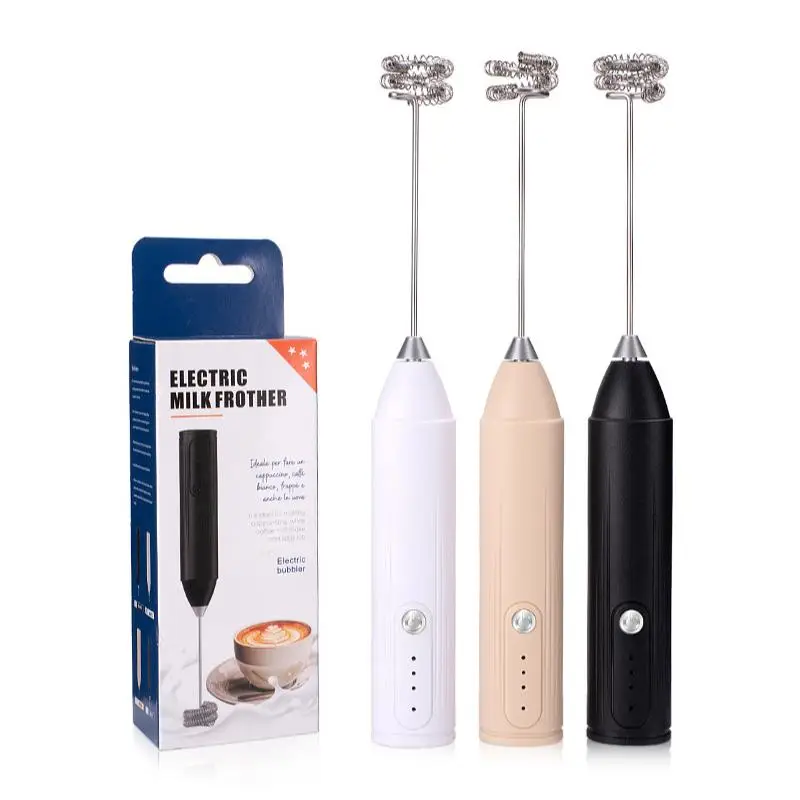 Electric Milk Frother, Handheld Electric Foam Maker, Drink Mixer with Stainless Steel Whisk for Coffee, Matcha, Lattes, Cappuccino