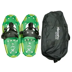 212 MAIN 17 in. Lightweight Ergonomic Aluminum Alloy Terrain Snowshoes with 13-Point Crampons, Green, Includes Matching Backpack
