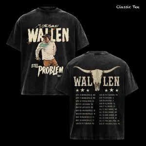M. Wallen Still The Problem Tour 2026 I'm The Problem Album Men's Oversized Graphic T-Shirt, The Wallenteers Hoodie Sweater T-Shirt , Vintage Music Merch Washed T-Shirt, Retro 90s Country Style, New Album Gift For Fans