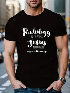Christian Radiology Tech TT Shirt X Ray Tech Gifts Women's Men's Black Vacation Crew Neck Short Sleeve Classic Fit Holiday T T Shirt Summer Tee Breathable Sweat Wicking and Soft Suitable for Daily Commutes Lounging at Home and Casual Wear.2026 New
