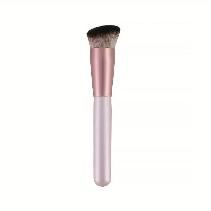 Non-Marking Cosmetic Makeup Concealer & Foundation - Small Grape/Shield Head, Angled Tip, Full-Coverage, Bristled Application, Suitable Dry Skin, Includes Setting Powder