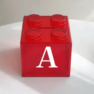 Stackable Coin Storage Box, Building Block Design, Desktop Decoration, Perfect Gift for Halloween & Christmas, Unique Letter Pattern, Coin Piggy Bank, Coin Savings Bank, Decorative Piggy Bank