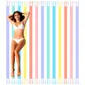 Unisex Striped Viscose Blend Turkish Beach Towel - 80% Viscose 20% Polyester, 90.5x82.6in Wrap, Absorbent Quick Dry, Breathable, Bohemian Contemporary Design, Beach Supplies, Ideal Gift for Grandparents, No PE Bag