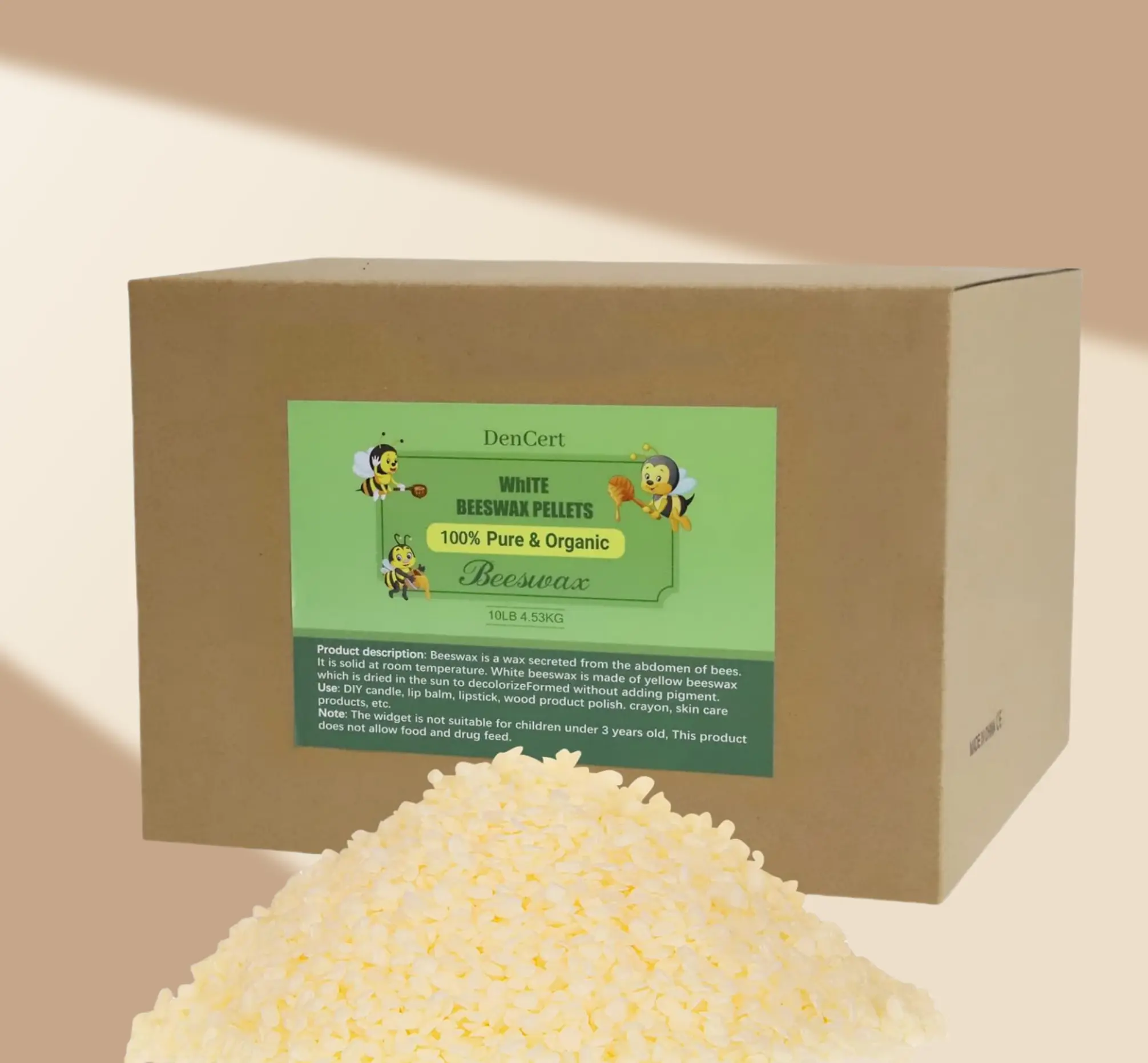 10LB beeswax granules, suitable for candle making, cosmetics, skin care products, soaps, DIY and craft projects