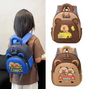 New Viral Capybara Kids Backpack Large Capacity School Bag for Primary Students Cartoon Cute Unisex Children's Daypack