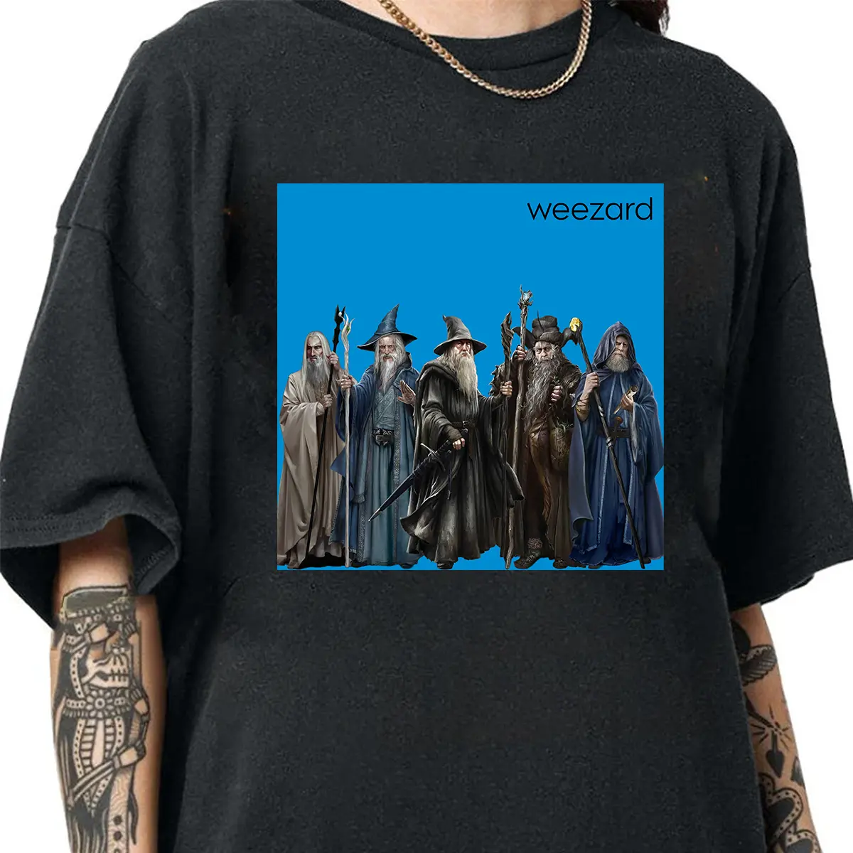 LOTR Weezard The Blue Wizarrd Saruman Gandalllfff T shirt Hoodie Sweatshirt