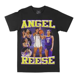 Angel Reese Graphic Tee, Y2K Rap Streetwear T-Shirt, Unisex Crew Neck, Vintage Hip-Hop Graphic, Sports Style, Casual Cotton Fit