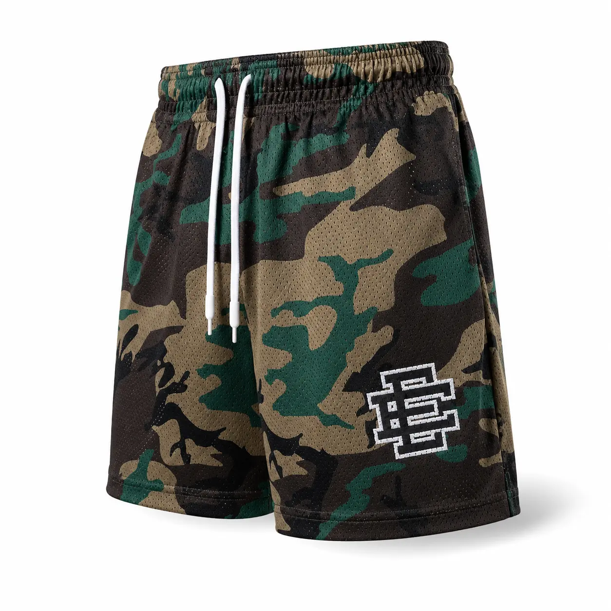 Eric Emanuel Camo Mesh Shorts Retro Basketball Streetwear Relaxed Unisex Summer Shorts