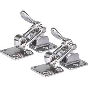 2pcs Stainless Hold Down 90 Degree Clamp Locking Cam Latches,Anti-Rattle Latch Hasp for Boat Marine RV Caravan
