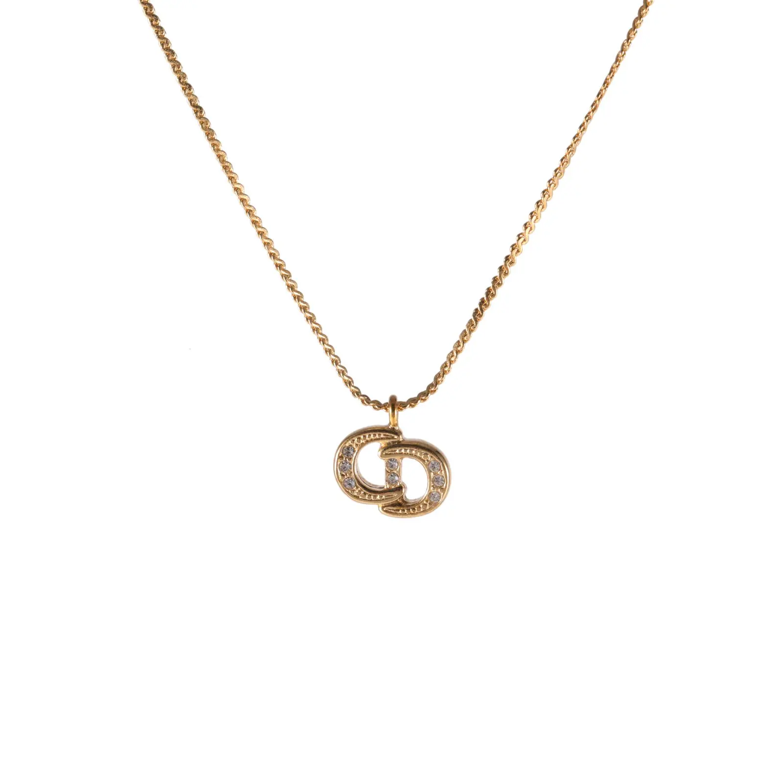 Pre-owned 【DIZ】DIOR Vintage CD Necklace AlloyP235907494