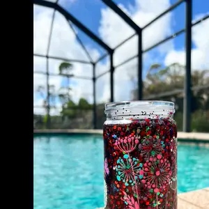 Glitter Snow Globe Tumbler with Floating Glitter in Liquid Between Walls for Unique Decor