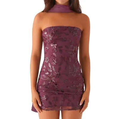 knee length dresses for ladies Keira Faux Pearl Strappy Open-Back Mini Dress