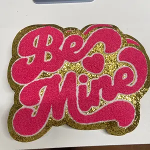 B- mine hot pink chenille patch