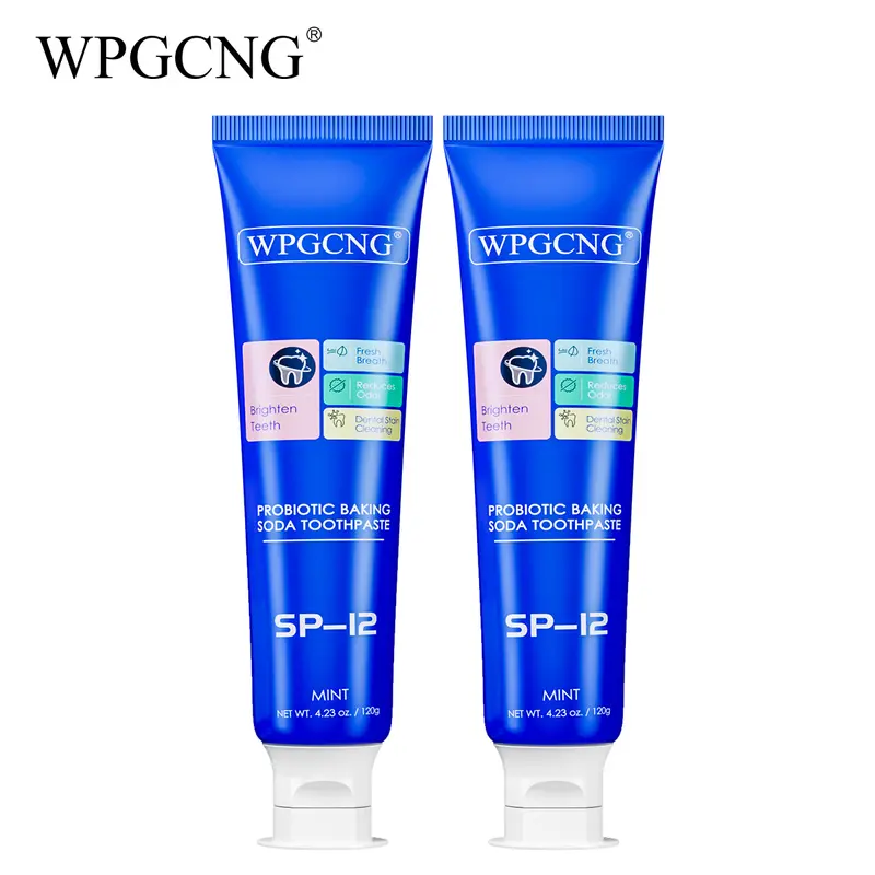 WPGCNG SP-12 Probiotic Baking Soda Toothpaste(Pack of 2),Brighten Teeth, Fresh Breath, Reduces Odor, Dental Stain Cleaning, Alcohol-free (8.46oz)