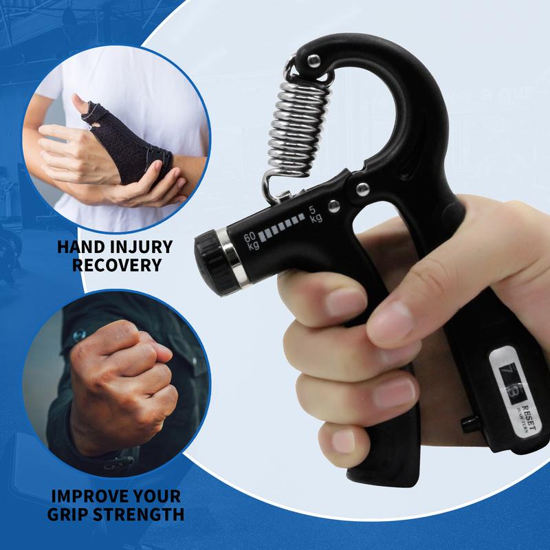 Adjustable Hand Grip Strengthener 11 to 132 lbs Forearm Strengthener Hand Exerciser for Strength Muscle Building Injury Recovery and Grip Enhancement Workout finger grip strengthener big  mama  grip hand grip exerciser  body workout adjustable chest