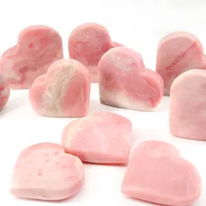 【Star Gate】"Pink Opal Heart Carvings: Captivating Soft Pink Hues"