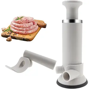 Sausage Stuffer Machine, Meat Stuffer Sausage Filling, Sausage Meat Filling Machine Designed with 2 Interface, Homemade Manual Vertical Sausage Maker Tool Large Capacity for Household Kitchen Camping