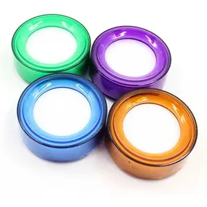 4 Pcs Plastic Round Finger Wet Sponge Cup Moistener Desktop Fingertip Wet Tool Office Supplies for Counting Papers Cash Bills Documents Random Color