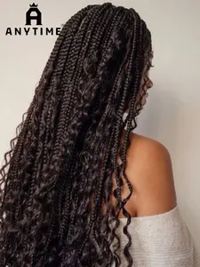 Anytime Wigs Women's 32-Inch Long Curly Synthetic Lace Front Braided Wig, Summer-Breathable Natural Voluminous Hair Wigs (No Bangs) for Women & Girls, Stylish Hair Wigs for Summer Daily Wear, Cosplay & Costume Party Use, Synthetic Fiber Wigs