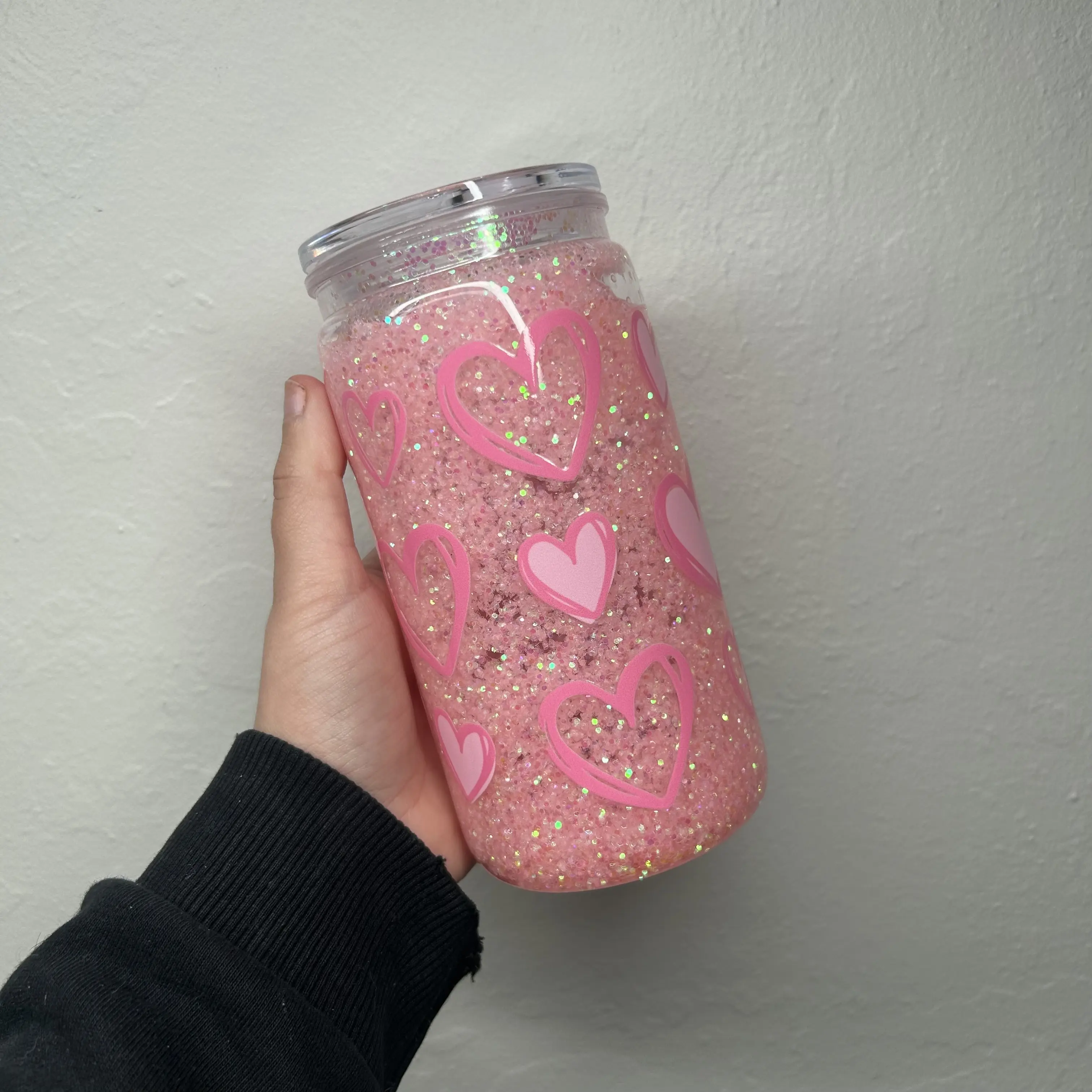 Hearts - 16oz Plastic Cup Premade