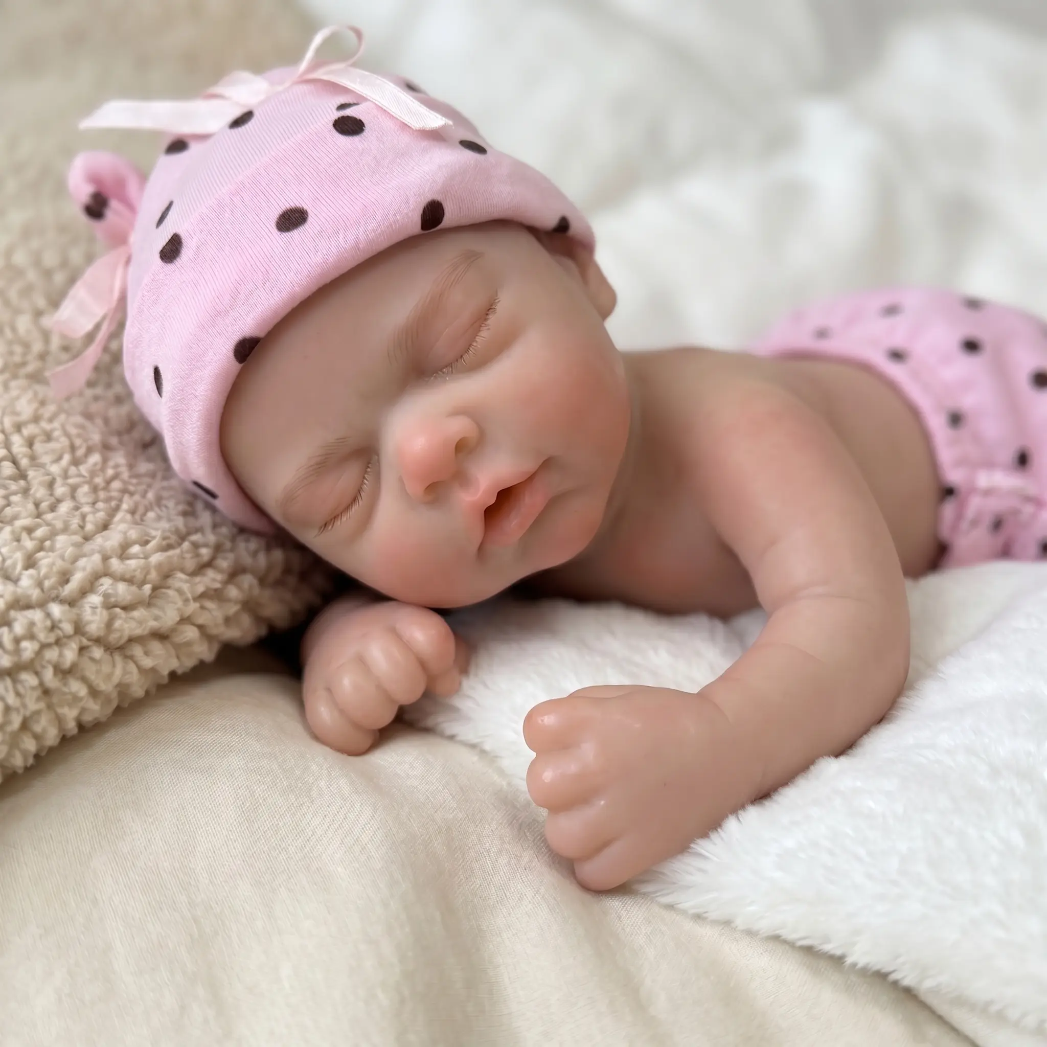 13 in Soft Full Silicone Body Reborn Baby Doll - Bald Head, Hand-Drawn Veins, Diaper Compatible, Role-Play Toy, Collectible Dolls, Birthday/Christmas Gift for 3+ Years Old Girls