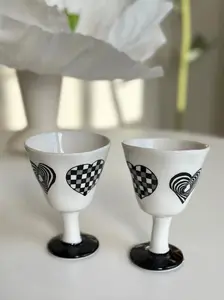 Queen of Hearts Sipping Glass - Drinkware with Unique Heart Design and Not Sure Attribute