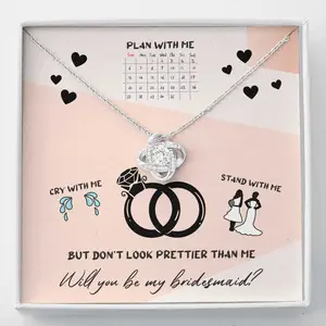 To My Bridesmaid Necklace Gift - Don't Look Prettier | Will You Be My Bridesmaid, Bridesmaid Proposal, Personalized Bridesmaid Necklace