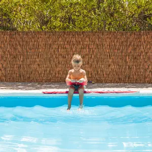 Brown 6FT X 16.4FT Reed Fencing Roll, Balcony  Reed Shade  Fencing Garden Fence Border, Wind Block Sunshade Fence Screen for Outdoor Yard Patio Flower Bed Edge