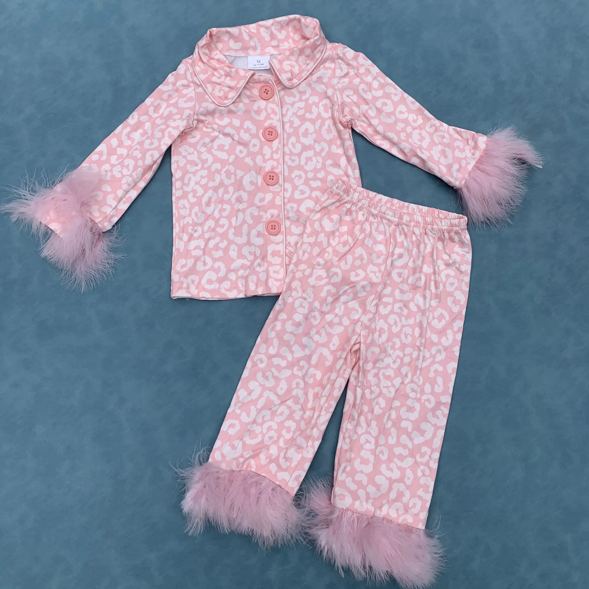 Pink cheetah girls fall winter pajama set