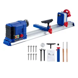 Garvee Wood Lathe, 10" x 24" Benchtop Wood Lathe Machine 0.8 HP 600W Infinitely Variable Speed 800-3000 RPM, Wood Turning Lathe Machine with Wrench & 2 Chisels for Woodworking, Woodturning