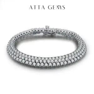 Round Cut 2.5mm Synthetic Moissanite Bracelet for Woman Man Gift Anniversary Tennis Bracelet B010