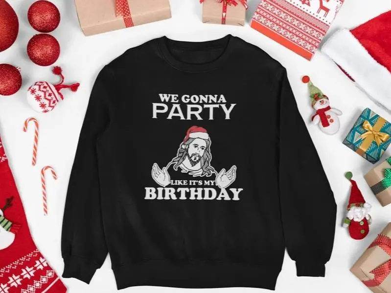 Funny Jesus Christmas Jumper UK, Funny XMAS Sweater, Birthday Boy Christmas Sweatshirt, Christmas Sweater Unisex