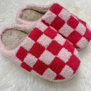 Pink checkered slippers Pink checkered slippers