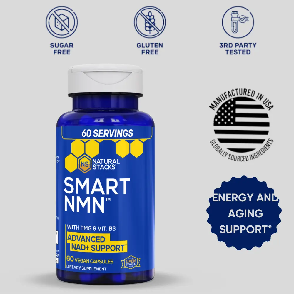Smart NMN, 60ct - Cellular Energy & Healthy Aging* - Smart NMN delivers Beta-Nicotinamide Mononucleotide (NMN), a direct precursor to NAD+, helping support NAD+ production.*