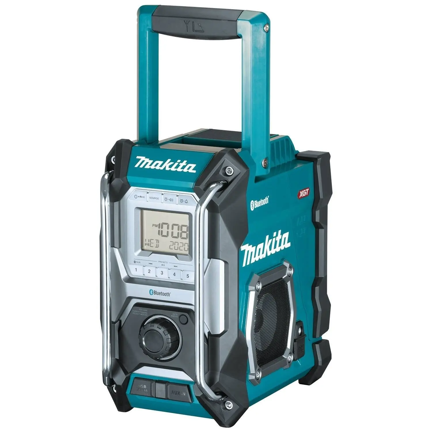 Makita GRM02 Cordless 40V max XGT Bluetooth Job Site Radio - Audio Device with Clock, Adapter, Port, Tool Only